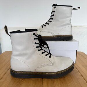 Dr. Marten's Zavala Leather Combat Boots, White, 6M/7W/38EU